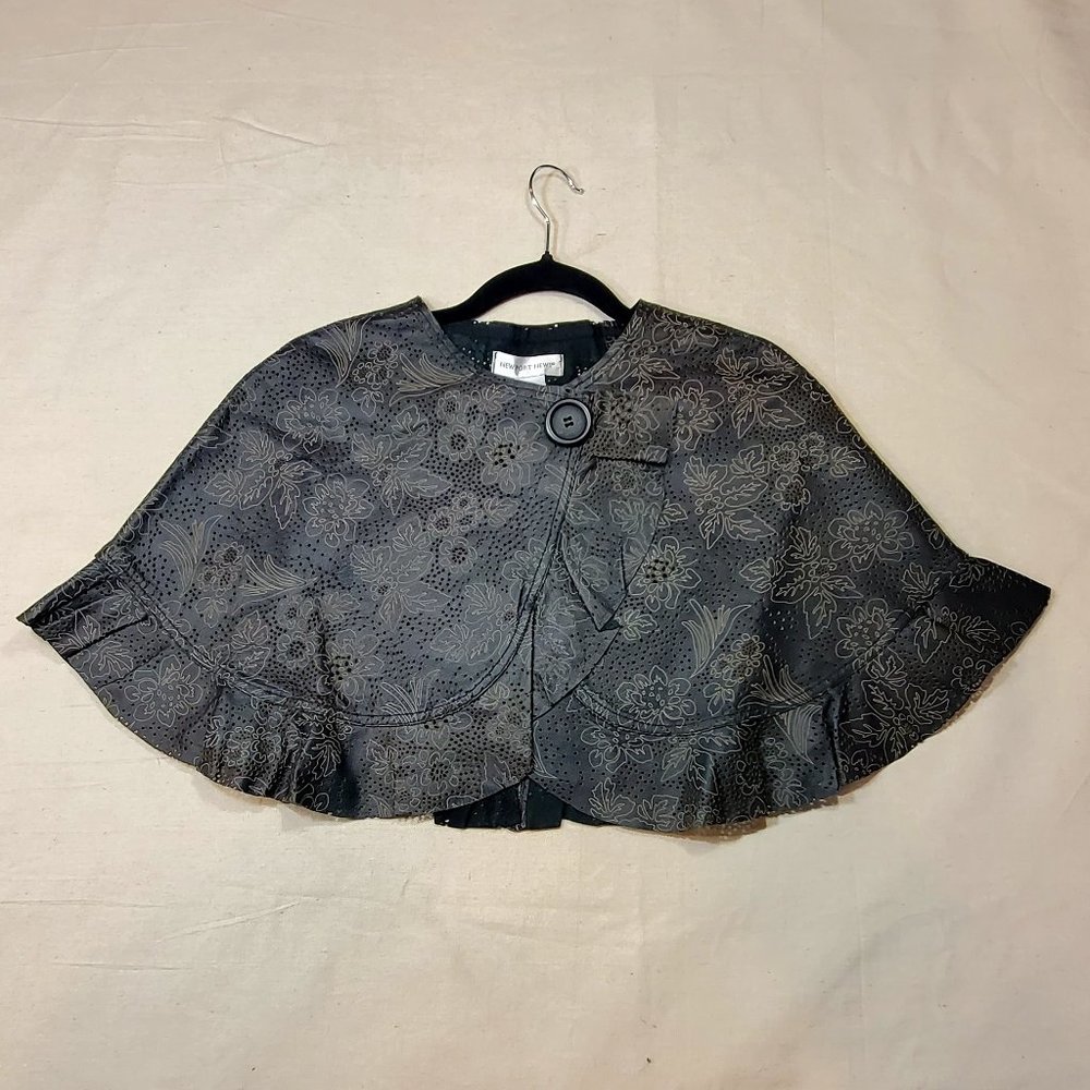 Womans Black Perforated Leather Poncho / Cape - Brand New Original Packaging